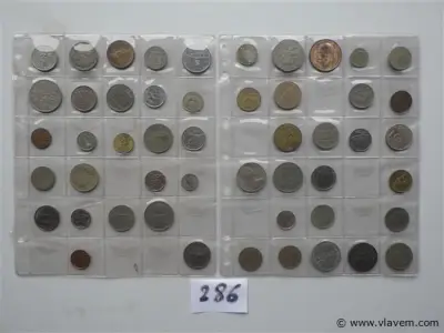 lot wereldmunten (2 vellen) – kavel bij Vlavem