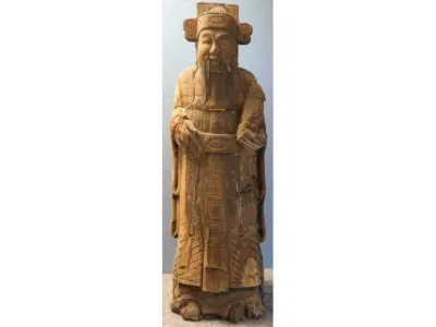 1 asiatische Holzfigur – kavel bij Zoll-Auktion, Emmerich am Rhein