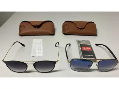 2 Ray-Ban-zonnebrillen, elk met etui – kavel bij Zoll-Auktion, Grimma