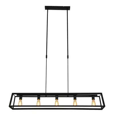 Hanglamp met 5 x een E27 fitting, Mexlite, Buckley 2675ZW, Zwart, 2027 – kavel bij Onlineveilingmeester, Groningen