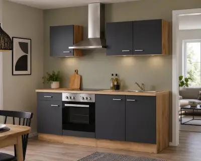 Design keuken met apparatuur, Jerome, antraciet – kavel bij Onlineveilingmeester