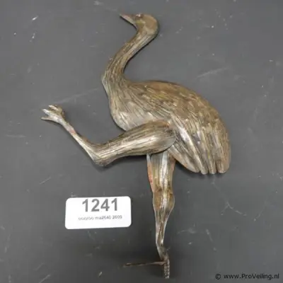 Vintage messing struisvogel/emu als wandversiering – kavel bij ProVeiling