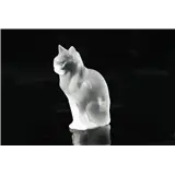 Lalique crystal sculptuur van een kat, gesigneerd – kavel bij Veilinghuis Korendijk