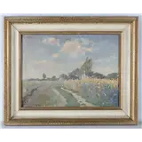 Johannes Frans (Johan) Ates – Ates, Johannes Frans (Johan) (Sneek 1877-1953) "Zomers landschap", gesigneerd voluit linksonder, olieverf/schilderska… – kavel bij Veilinghuis Omnia