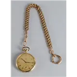 Een Union Ancre herenvestzakhorloge in 14 krt gouden kast, aan doublé ketting, rond 1900 – kavel bij Veilinghuis Omnia