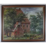 Evert Musch – Musch, Evert (Groningen 1918-2007) "Gezicht op Huize te Hansouwe - Peize", gesigneerd voluit rechtsonder, olieverf/doek, h 75 x b 94 cm – kavel bij Veilinghuis Omnia