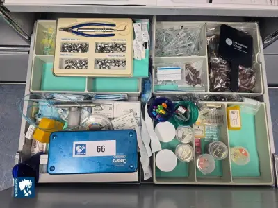 1 x Partij diverse tandartsinstrumenten en materialen in lades – kavel bij Plaats Je Bod, Hoorn