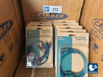 8 x Doos met ca. 320 st. Caliber 4-kanaals chrome plated shielded RCA kabels – kavel bij Plaats Je Bod, Heerhugowaard