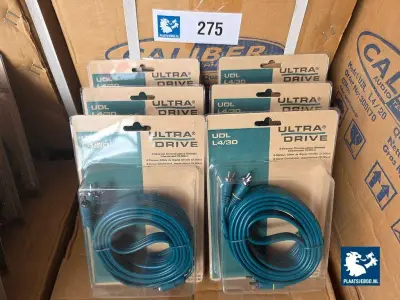 7 x Doos met ca. 280 st. Caliber 4-kanaals chrome plated shielded RCA kabels type UDL L4/40 – kavel bij Plaats Je Bod, Heerhugowaard