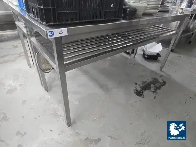1 x RVS 2-etage werktafel – kavel bij Plaats Je Bod, Harmelen