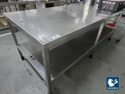 1 x RVS 2-etage werktafel – kavel bij Plaats Je Bod, Harmelen