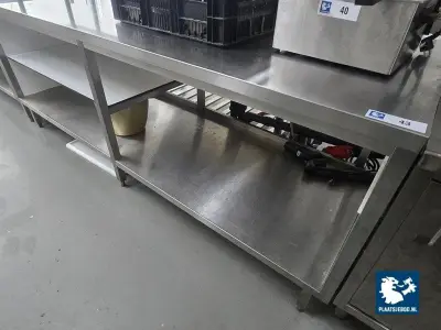 1 x RVS 2-etage werktafel – kavel bij Plaats Je Bod, Harmelen