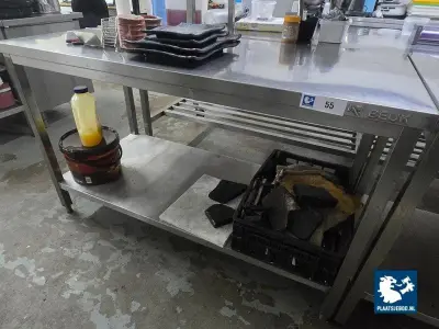 1 x RVS 2-etage werktafel – kavel bij Plaats Je Bod, Harmelen