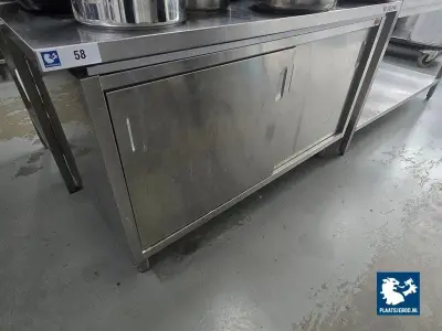 1 x Jilko RVS werktafel/schuifdeurkast – kavel bij Plaats Je Bod, Harmelen