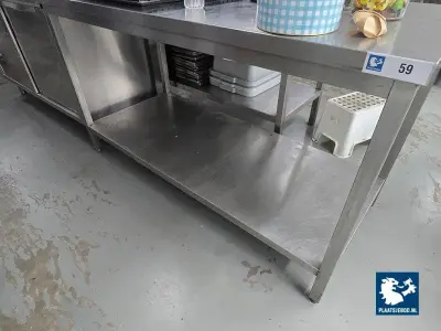1 x RVS 2-etage werktafel – kavel bij Plaats Je Bod, Harmelen