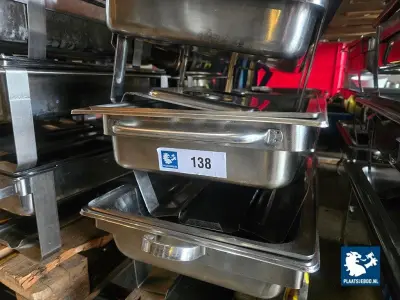 5 x RVS Chafing dish met gastronorm bakken – kavel bij Plaats Je Bod, Harmelen