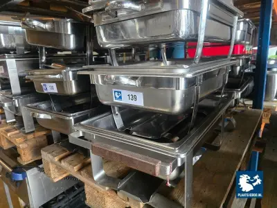 6 x RVS Chafing dish met gastronorm bakken – kavel bij Plaats Je Bod, Harmelen