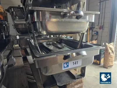 6 x RVS Chafing dish met gastronorm bakken – kavel bij Plaats Je Bod, Harmelen