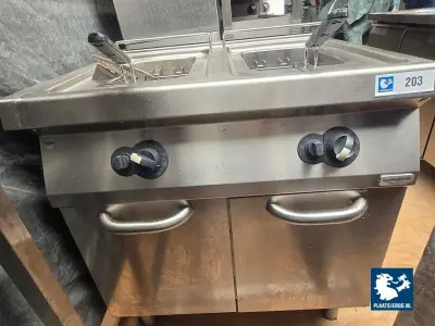 1 x RVS dubbele friteuse – kavel bij Plaats Je Bod, Harmelen