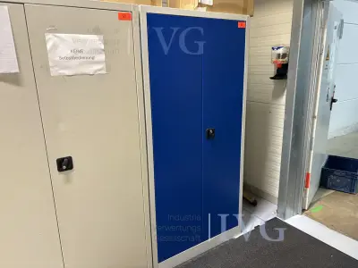 Stahl-Schrank (grau/blau) – kavel bij IVG, Neuenburg