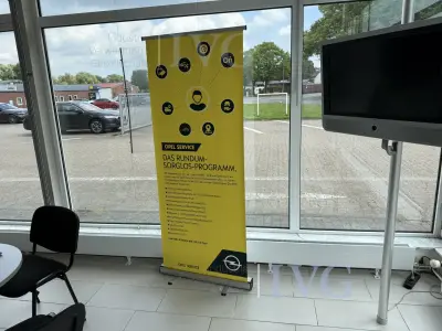 Roll-up-display – kavel bij IVG, Wilhelmshaven