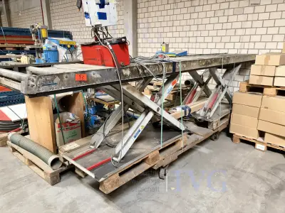 Schaarheftafel met rollenbaan BÜTER HF03-10 – kavel bij IVG, Salzkotten-Mantinghausen