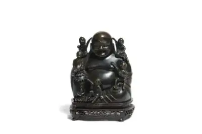 Chine, XVIIe - XVIIIe siècle Statue de Budai en bronze à patine foncée représenté… – kavel bij Galerie Moderne, Elsene (Brussel)