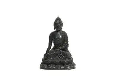 Chine, époque Ming (1368-1644) Statue de bouddha en bronze laqué noir représenté assis sur… – kavel bij Galerie Moderne, Elsene (Brussel)