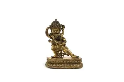 Tibet, XXe siècle Statue de Yab-Yum en bronze doré Poids: 1760 g – kavel bij Galerie Moderne, Elsene (Brussel)
