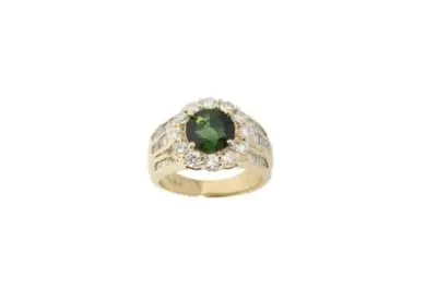 Bague bandeau en or jaune 18k (750°/°°) centrée d'une – kavel bij Galerie Moderne, Elsene (Brussel)