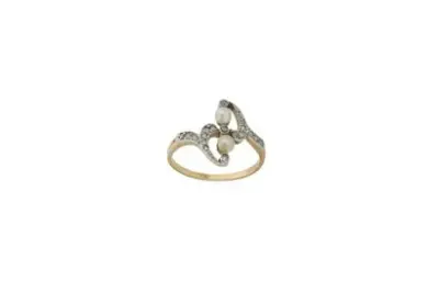 Bague "Toi et Moi" en or jaune 18k (750°/°°) sertie – kavel bij Galerie Moderne, Elsene (Brussel)