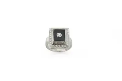 Bague en or blanc 18k (750°/°°) centrée d'un diamant – kavel bij Galerie Moderne, Elsene (Brussel)