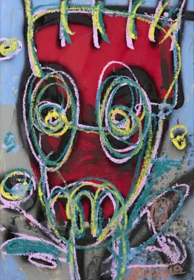ABOUDIA (1983-*) L'angoisse, 2023 Technique mixte sur toile Signé en bas à droite "Aboudia"… – kavel bij Galerie Moderne, Elsene (Brussel)