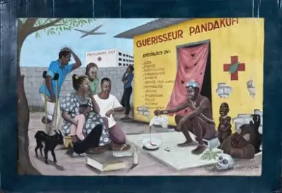 Chéri CHÉRIN (1955-2025) Guérisseur Pandakufi Huile sur toile Signé "Chéri Chérin" en bas à… – kavel bij Galerie Moderne, Elsene (Brussel)