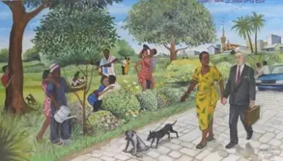 Chéri CHÉRIN (1955-2025) L'amour entre le jardin et la cour, c.1995 Huile sur toile… – kavel bij Galerie Moderne, Elsene (Brussel)