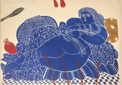 Alékos FASSIANÓS (1935-2022) Gudrun et les fleurs Lithographie sur papier Signé et titré en… – kavel bij Galerie Moderne, Elsene (Brussel)