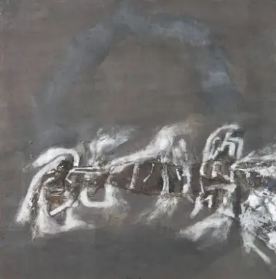 John-Franklin KOENIG (1924-2008) Composition, 1963 Gouache et collage sur papier Signé et daté en… – kavel bij Galerie Moderne, Elsene (Brussel)