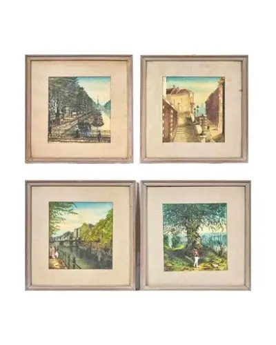 Gilberte DUMONT (1911-1989) Paysages Lot composé de quatre techniques mixtes sur papier Signés "G.DUMONT"… – kavel bij Galerie Moderne, Elsene (Brussel)