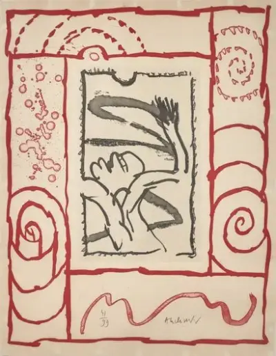 Pierre ALECHINSKY (1927-*) À bras le corps, 1995 Eau-forte et aquatinte sur papier Signée… – kavel bij Galerie Moderne, Elsene (Brussel)