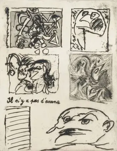 Pierre ALECHINSKY (1927-*) Il n'y a pas d'avance Eau-forte sur papier Non signée 45… – kavel bij Galerie Moderne, Elsene (Brussel)