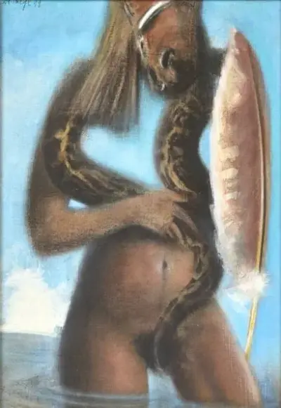 Camille DE TAEYE (1938-2013) La plume, 1999 Huile sur toile Signé et daté en… – kavel bij Galerie Moderne, Elsene (Brussel)