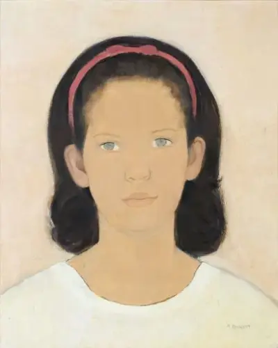 Andrée BOSQUET (1900-1980) Portrait de jeune fille, 1965 Huile sur panneau Signé "A.Bosquet" en… – kavel bij Galerie Moderne, Elsene (Brussel)