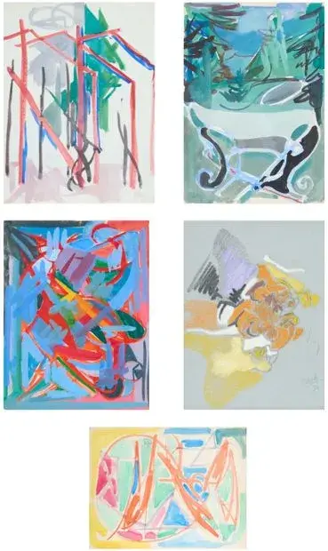 René MELS (1909-1977) Abstractions Lot de cinq aquarelles sur papier Monogrammées "M", "RM" et… – kavel bij Galerie Moderne, Elsene (Brussel)