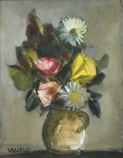 Albert SAVERYS (1886-1964) Bouquet de fleurs Huile sur toile Signé "Saverys" en bas à… – kavel bij Galerie Moderne, Elsene (Brussel)