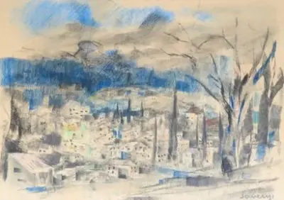 Albert SAVERYS (1886-1964) Vue de village Pastel sur papier Signé "Saverys" en bas à… – kavel bij Galerie Moderne, Elsene (Brussel)