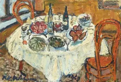 Henri Victor WOLVENS (1896-1977) La table garnie, 1969 Huile sur toile Signé en bas… – kavel bij Galerie Moderne, Elsene (Brussel)