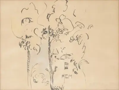 Rik WOUTERS (1882-1916) Maison de campagne Aquarelle sur papier Inscription de Nel Wouters en… – kavel bij Galerie Moderne, Elsene (Brussel)