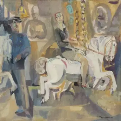 Leo BERVOETS (1892-1978) Le manège Aquarelle sur papier Signé "Bervoets" en bas à droite… – kavel bij Galerie Moderne, Elsene (Brussel)