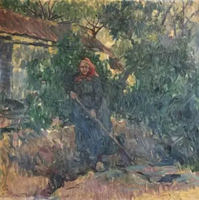 Emile Joseph PATOUX (1893-1985) Femme au jardinage, 1920 Huile sur toile Monogrammé, signé et… – kavel bij Galerie Moderne, Elsene (Brussel)