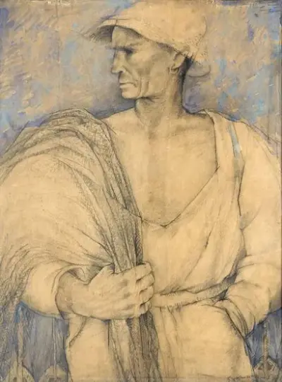 Nicolas Mathieu EECKMAN (1889-1973) Portrait de paysan Technique mixte sur papier Signé "Eeckman" en… – kavel bij Galerie Moderne, Elsene (Brussel)